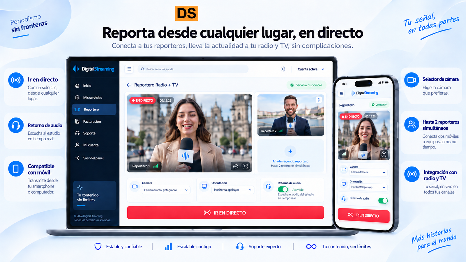 Servicio Reportero Radio y TV DigitalStreaming